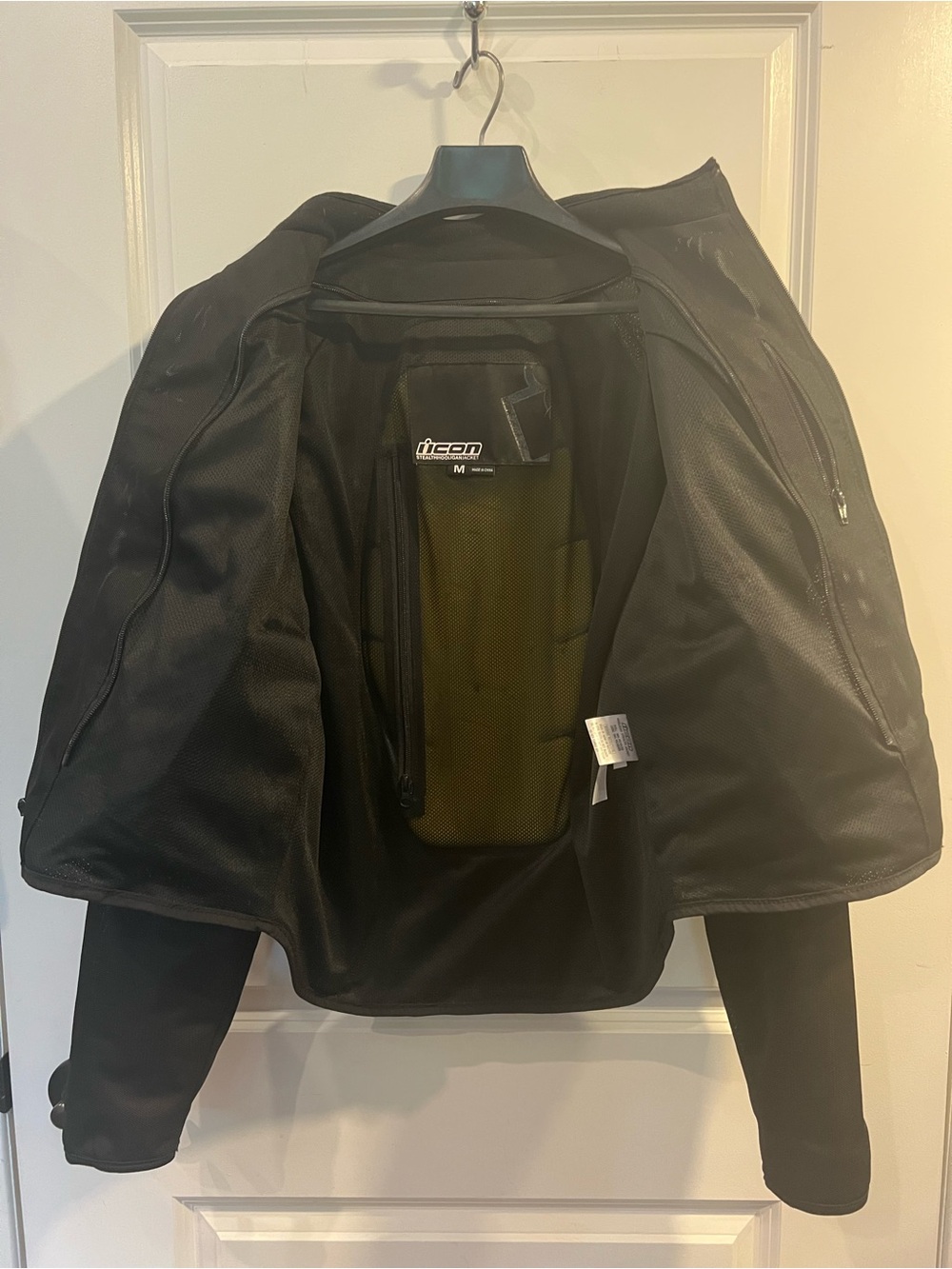 ICON Men's Black Performance Zip Riding Jacket - Picture 3 of 4